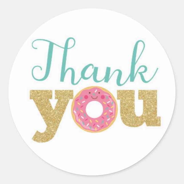 Étiquettes de Merci de Donut, Sticker de Donut (Devant)