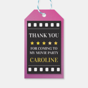 Étiquettes de Merci de film de billet de film de
