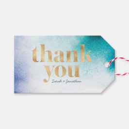 Étiquettes de Merci de Mariage d'aquarelle turquoi