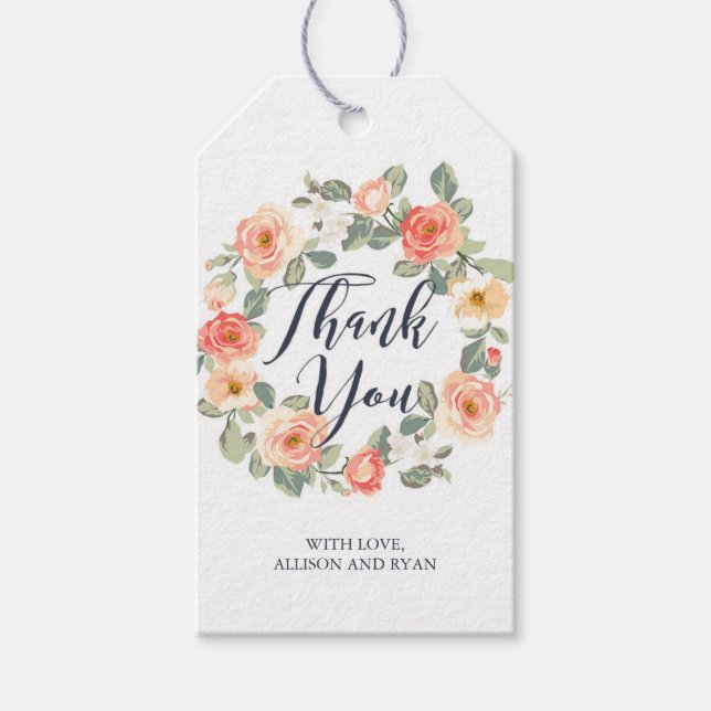Étiquettes de Merci floral Perfect Peach Favor et  (Devant)