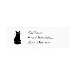 Étiquettes de messagerie de chat noir