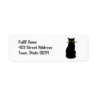 Étiquettes de messagerie de chat noir