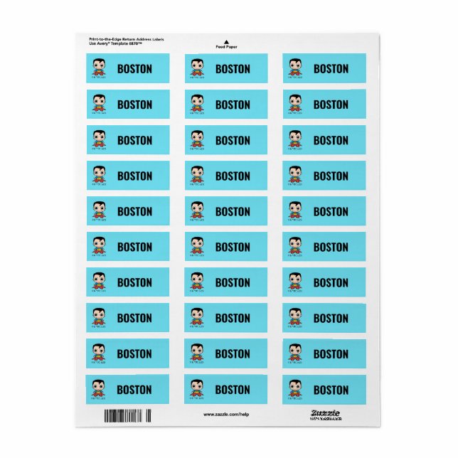 Étiquettes de mini-superman personnalisés (Feuille entière)