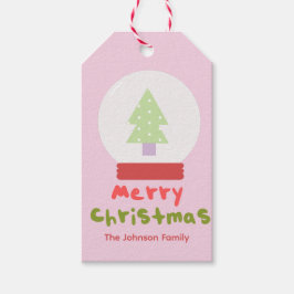 Étiquettes de Noël mignonnes pour boule à neige ro