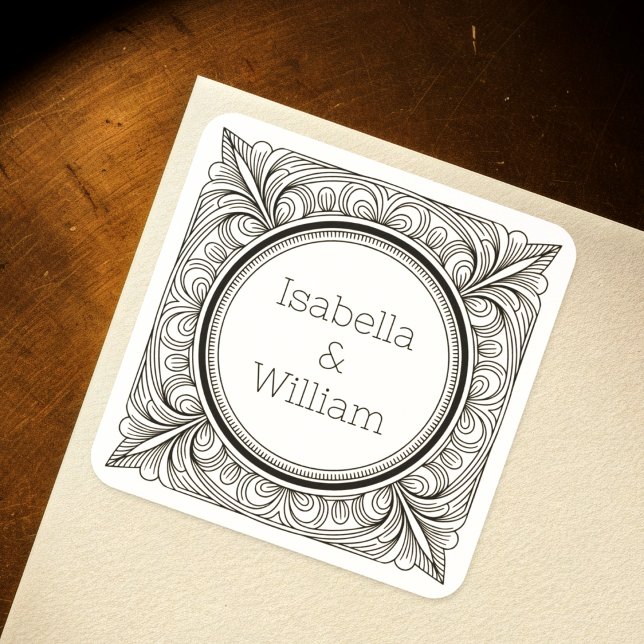 Étiquettes de nom de couple inspirées de l'Art nou (Créateur téléchargé)