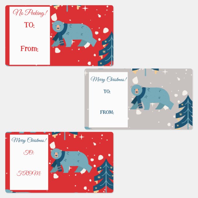 Étiquettes de nom de Noël de l'ours polaire (Groupe)