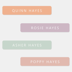 Étiquettes de nom Pastel Muet