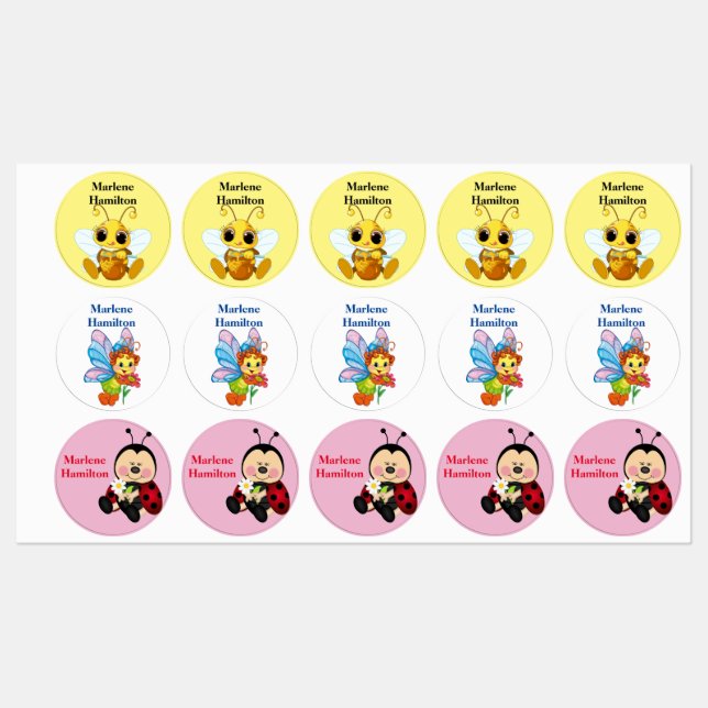 Étiquettes de nom pour enfants (Feuille)