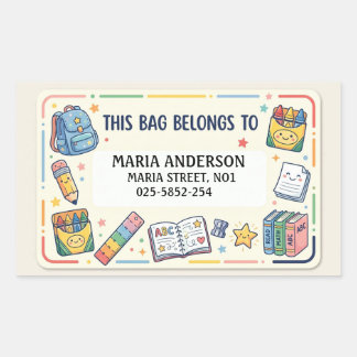 Étiquettes de nom pour enfants mignons : Ce sac ap