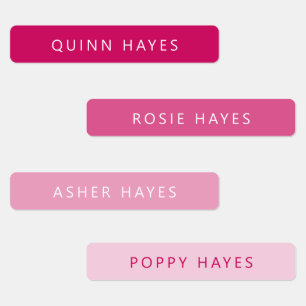 Étiquettes de nom rose