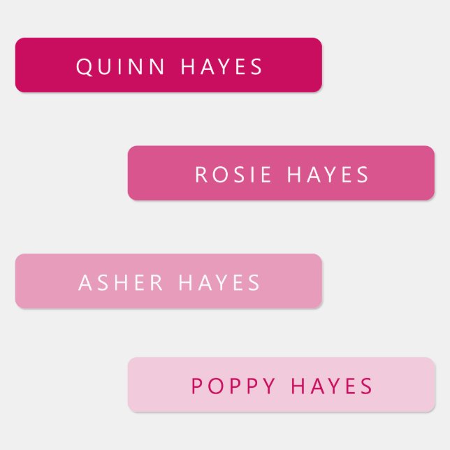 Étiquettes de nom rose (Groupe)
