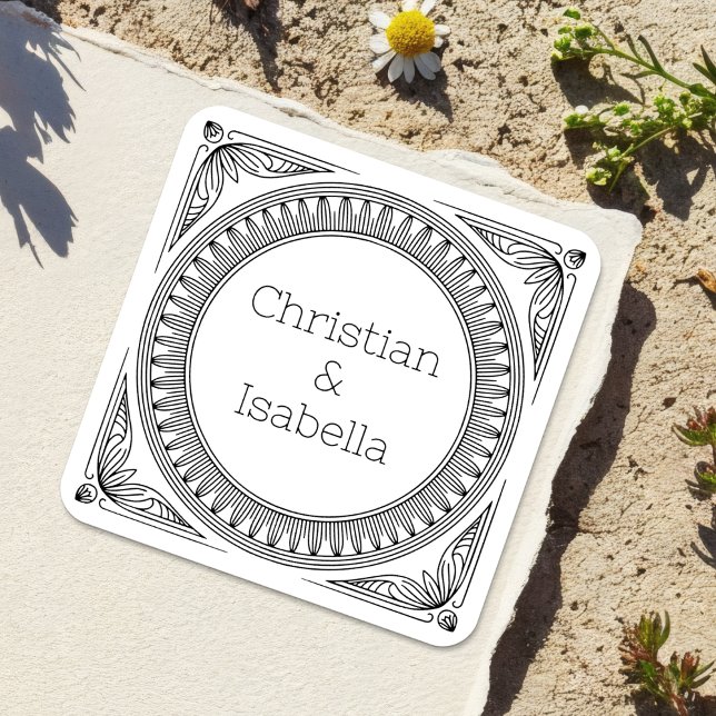 Étiquettes de noms de couple à cadre cannelé - Per (Créateur téléchargé)