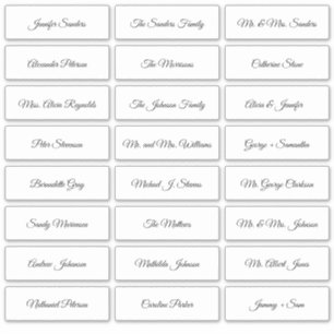 Étiquettes de noms d'invités individuels pour mari