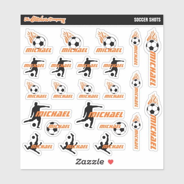 Étiquettes de noms personnalisés de soccer | École (Feuille)