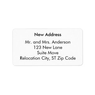 Étiquettes de nouvelle adresse Plain et Simple