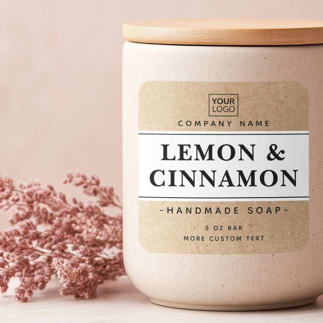 Étiquettes de papier moderne blanc et Kraft (Modern white and Kraft paper look product labels)