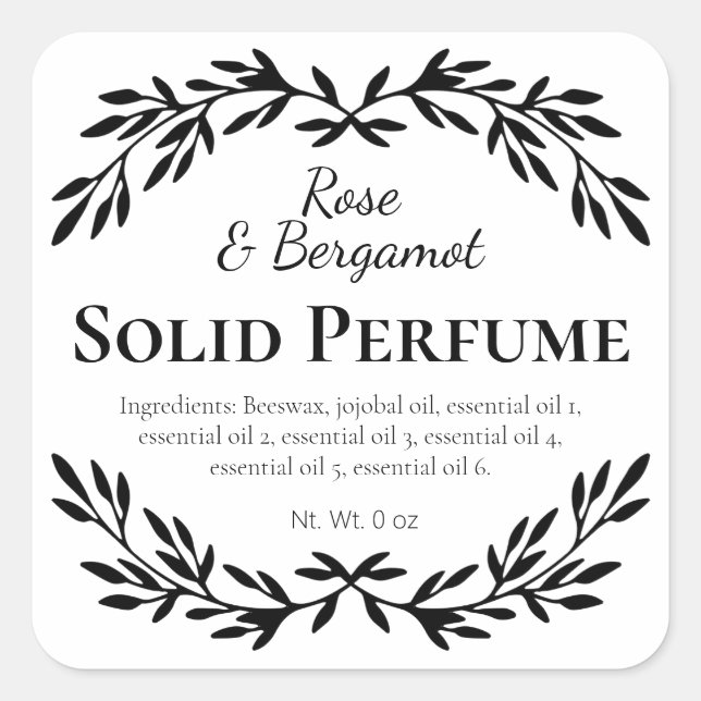 Étiquettes de parfum blanc DO-IT-YOURSELF solide (Devant)
