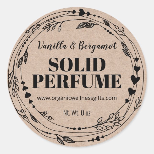 Étiquettes de parfum solide Kraft biologique (Devant)