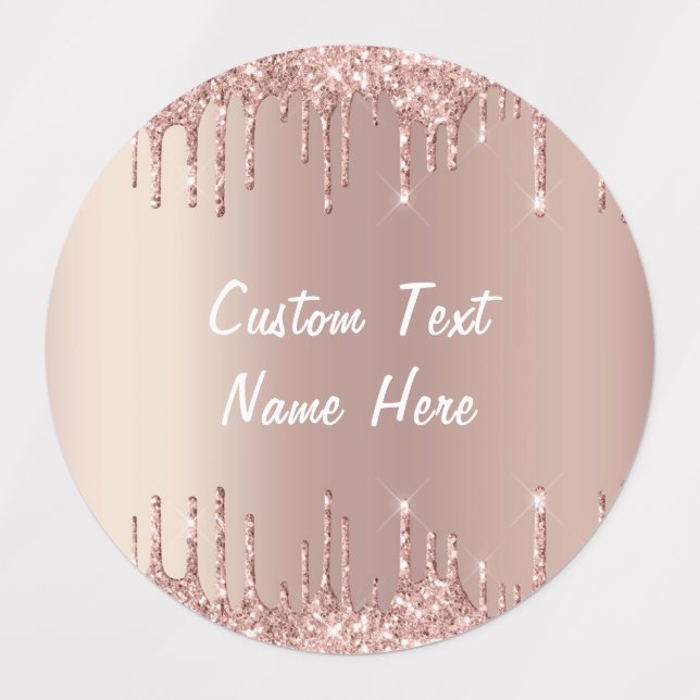 Étiquettes de Parties scintillant Gold rose avec n (Design 3)