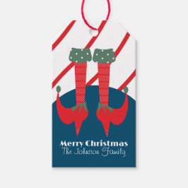 Étiquettes de pieds de lutin de Noël mignons pour 