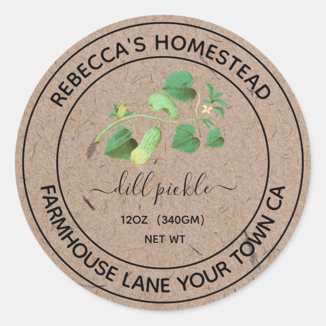 Étiquettes de pot de conservation en papier Kraft  (Devant)