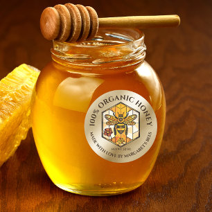 Étiquettes de pot de miel Abeille à miel Nid d'abe