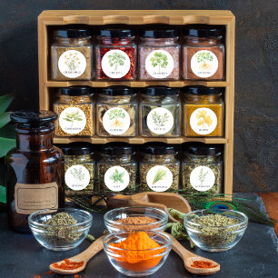 Étiquettes de pots d'aquarelle et d'épices