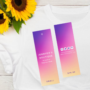 Étiquettes de prix de la boutique à dégradé rose v