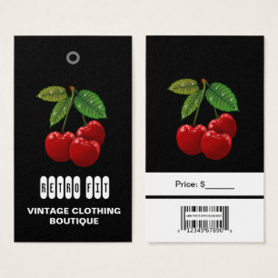 Étiquettes de prix de vêtements vintage Cerises av