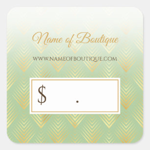 Étiquettes de prix Motif classique vert et or