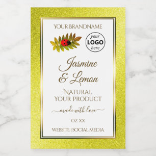 Étiquettes de produit blanches avec logo coccinell