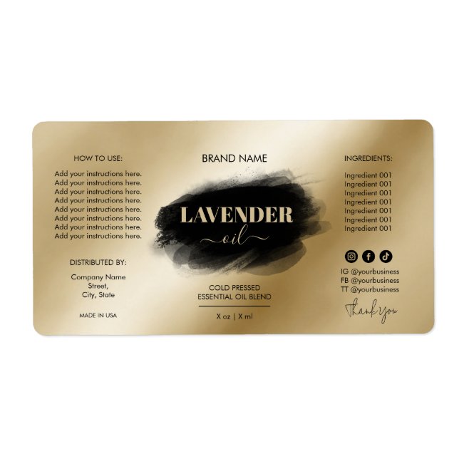 Étiquettes de produit de bouteille de gouttelette  (Devant)