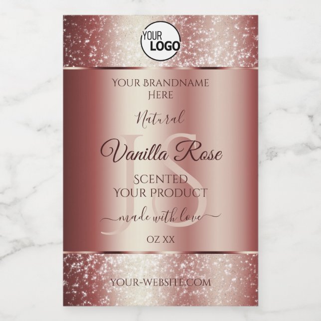 Étiquettes de produit en paillettes douces rouge v (Étiquettes simples)
