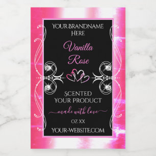Étiquettes de produit étincelantes rose flash Diam