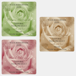 Étiquettes de produit Fleur Rose Clair Rouge Brun