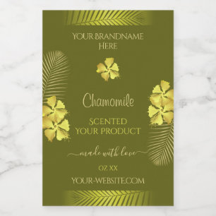 Étiquettes de produit Fleurs hawaïennes jaunes sur
