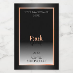 Étiquettes de produit noir et blanc élégant Peach