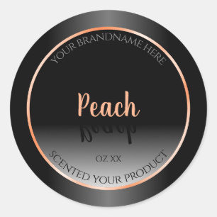 Étiquettes de produit noir et blanc élégant Peach 