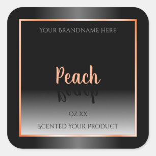 Étiquettes de produit noir et blanc élégant Peach