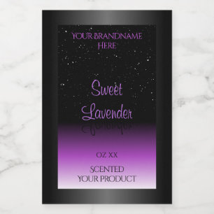 Étiquettes de produit noir violet luxueuses avec p