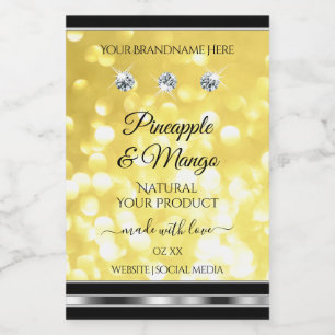 Étiquettes de produit Paillettes Or Jaune Diamants