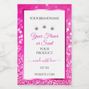 Étiquettes de produit Paillettes Rose Fille Blanc