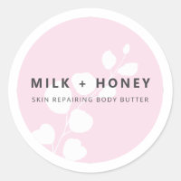 Étiquettes de produit rose feuille moderne