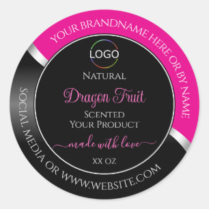 Étiquettes de produits Black Wavy et Logo rose cha