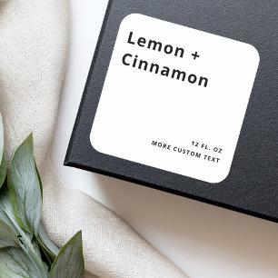 Étiquettes de produits blancs carrés très minimes