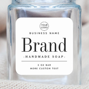 Étiquettes de produits carrés blancs