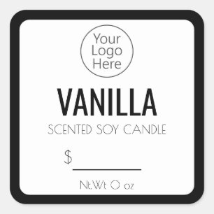 Étiquettes De Produits De Bougie Noir Et Blanc Sim