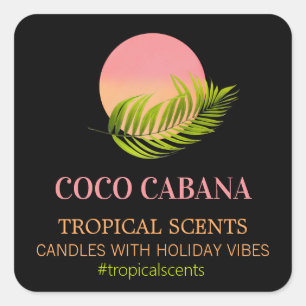 Étiquettes de produits de bougie tropicale moderne