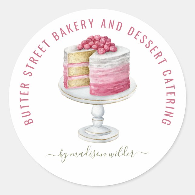 Étiquettes de produits de gâteaux aquarelle Chef P (Devant)