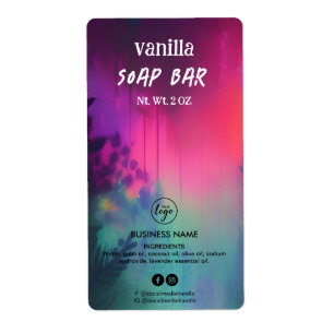 Étiquettes de produits de la barre de savon coloré